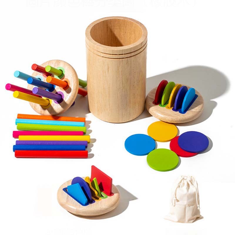 

Wooden Matching Toys Montessori Color Matching Sorting Stick Balance Toy Fine Motor Skills Math Learning Educational Toys Kids