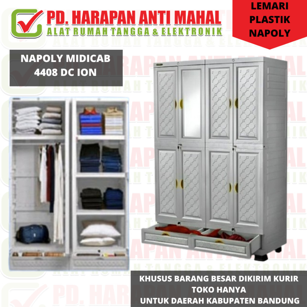 NAPOLY MIDICAB 4408 DC ION/ MIDICAB 4408 LEMARI NAPOLLY JUMBO ELEGAN/Lemari Pakaian Plastik Napolly 