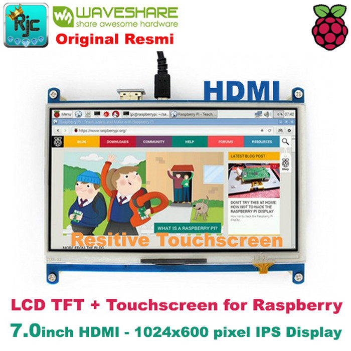AMD99 LCD WAVESHARE 7 7 inch HDMI TFT LCD Resitive Touchscreen Raspberry