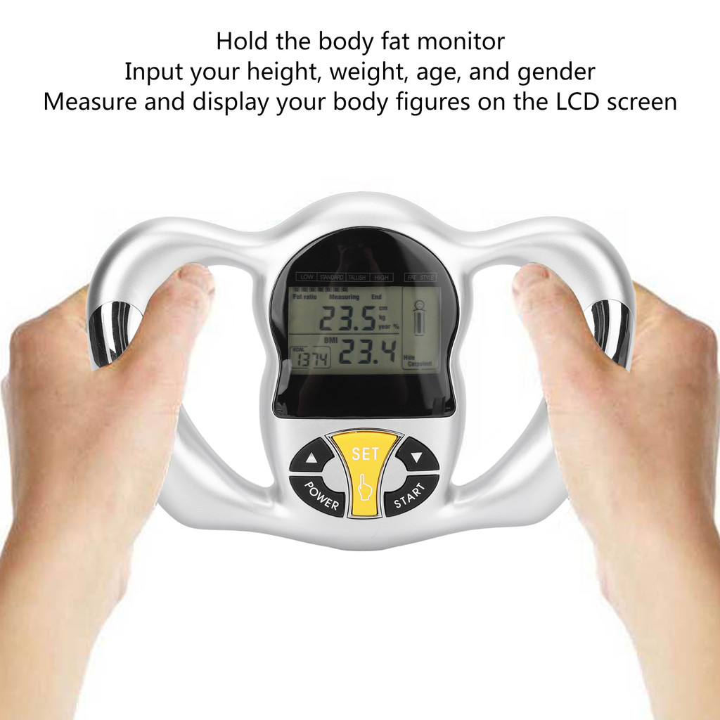 Handheld Body Fat Analyzer Calorie BMI Measurement LCD Screen Portable Digital Health Monitor Body F