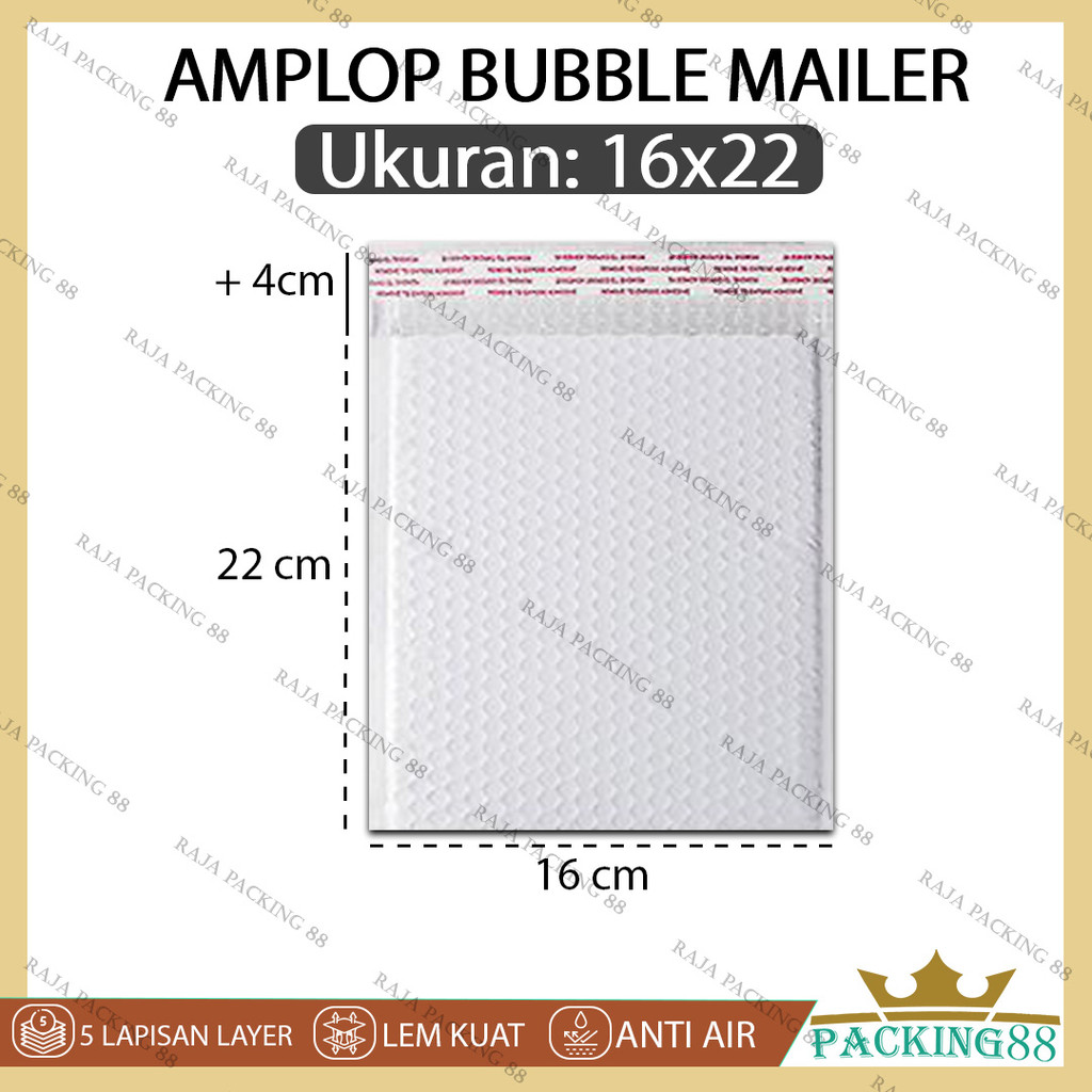

Kantong Plastik Packing Bubble Mailer 16X22 Amplop Polymailer 5 Lapis Putih WHITE Bungkus Paket Usaha Online Shop Premium
