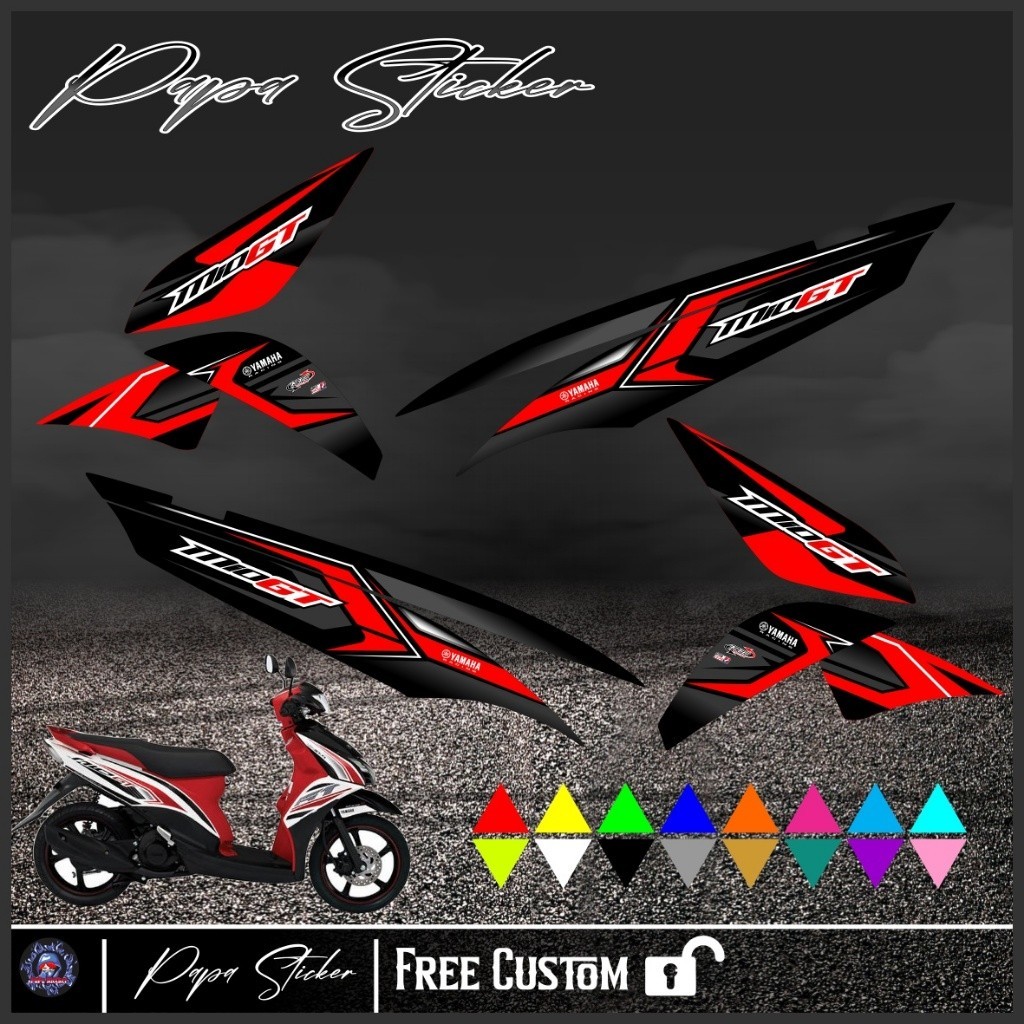 STRIPING MIO GT  - Stiker Motor Mio Gt Sticker Mio Gt LIST VARIASI YAMAHA MIO GT RACING