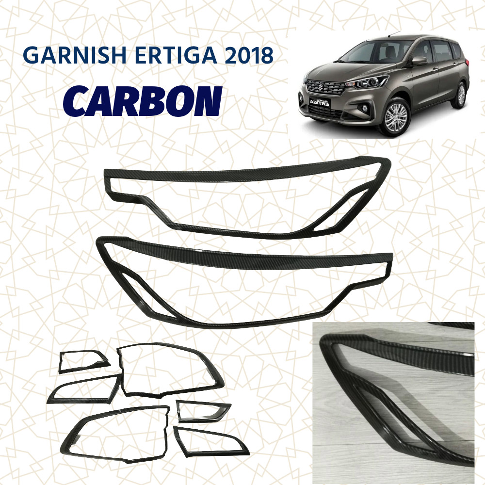 Paket Garnish Lampu Depan Belakang All New Ertiga CARBON Glossy 2018 2019 2020 2021 2022 2023 2024 A