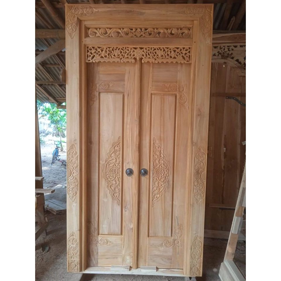 Pintu Minimalis Kayu Jati, Pintu Kusen Jati minimalis Ukuran L 120 x T 240 cm