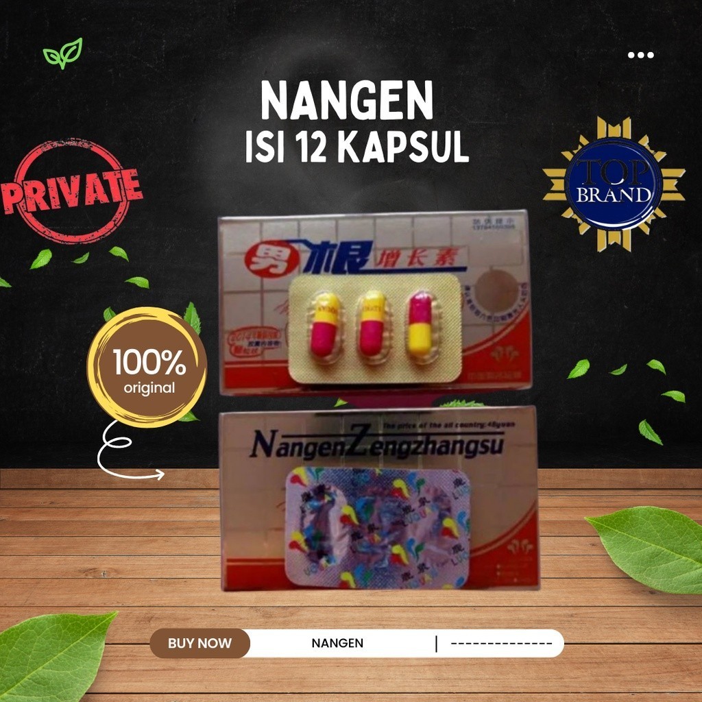 ( Privasi Aman)Nangen Zengzhangsu-Asli Original Suplemen Herbal Pria Isi 12 KapsulGratis ongkos kiri