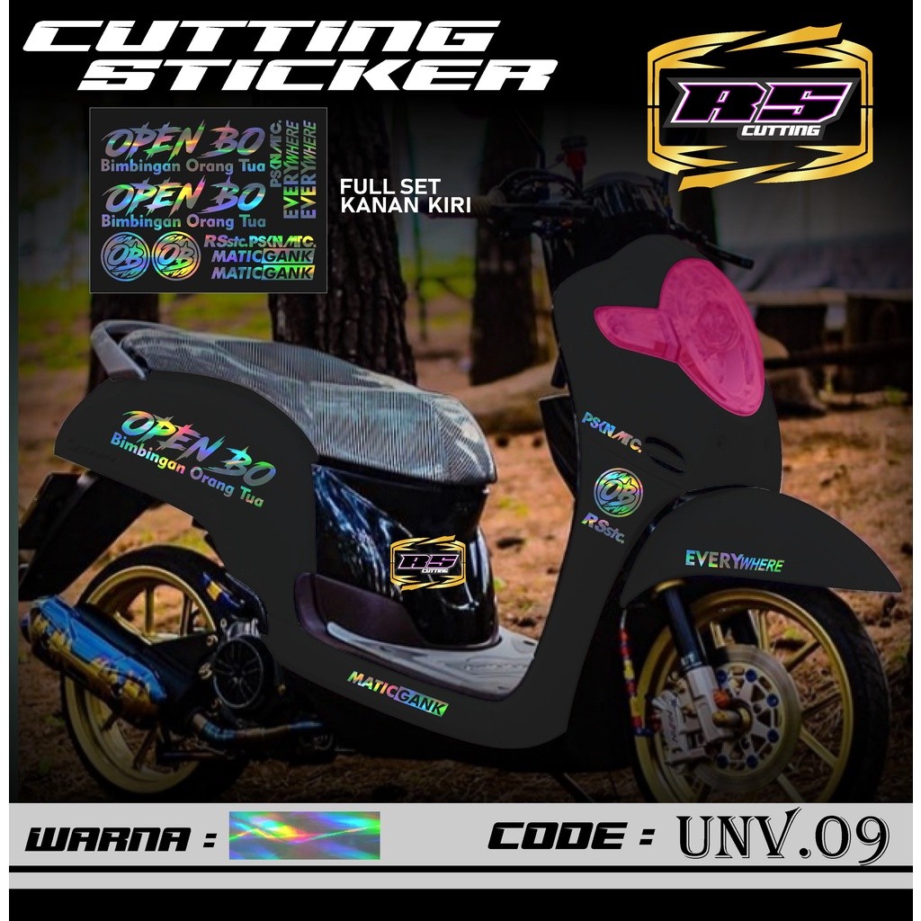 Cutting Sticker  Striping Motor Scoopy Open BO - Aksesoris Motor Stiker Timbul Lis Variasi Scoopy 20