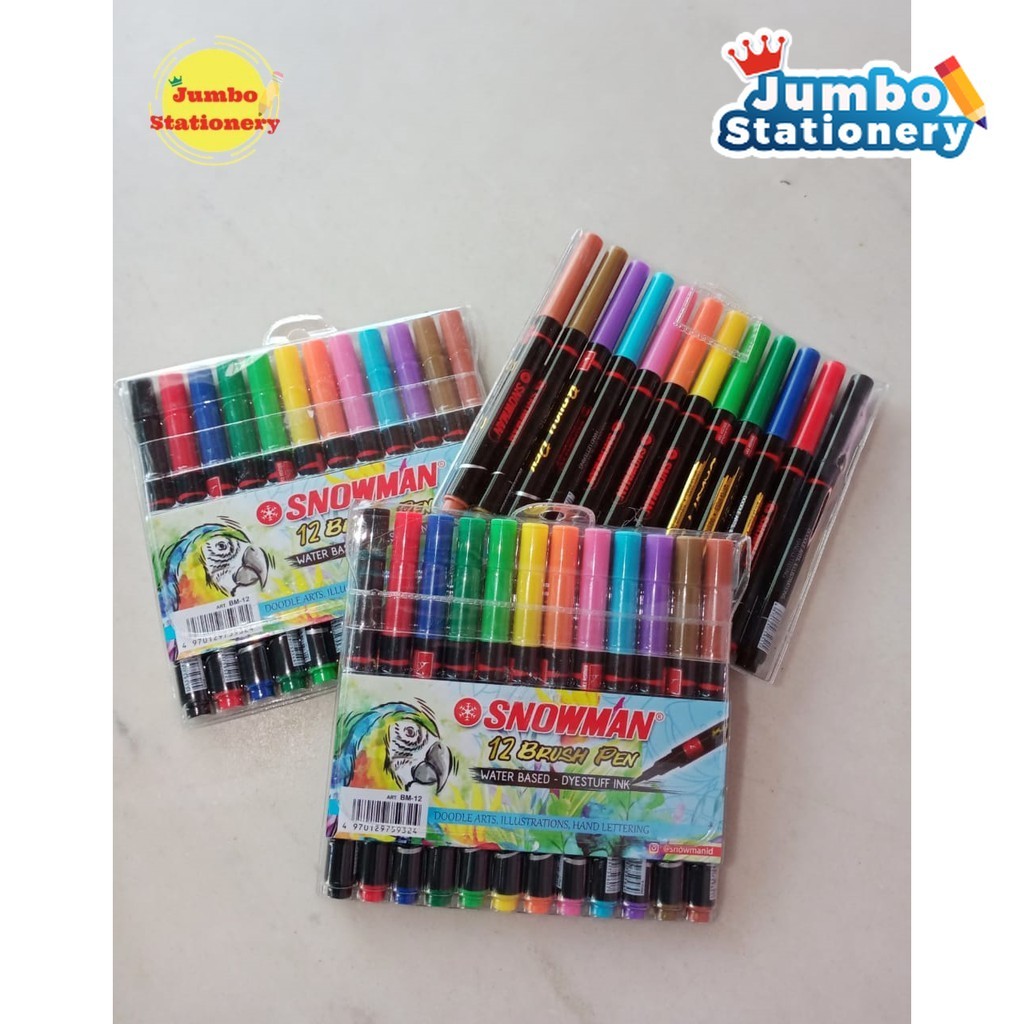 

Spidol Brush Pen Snowman 12 Warna