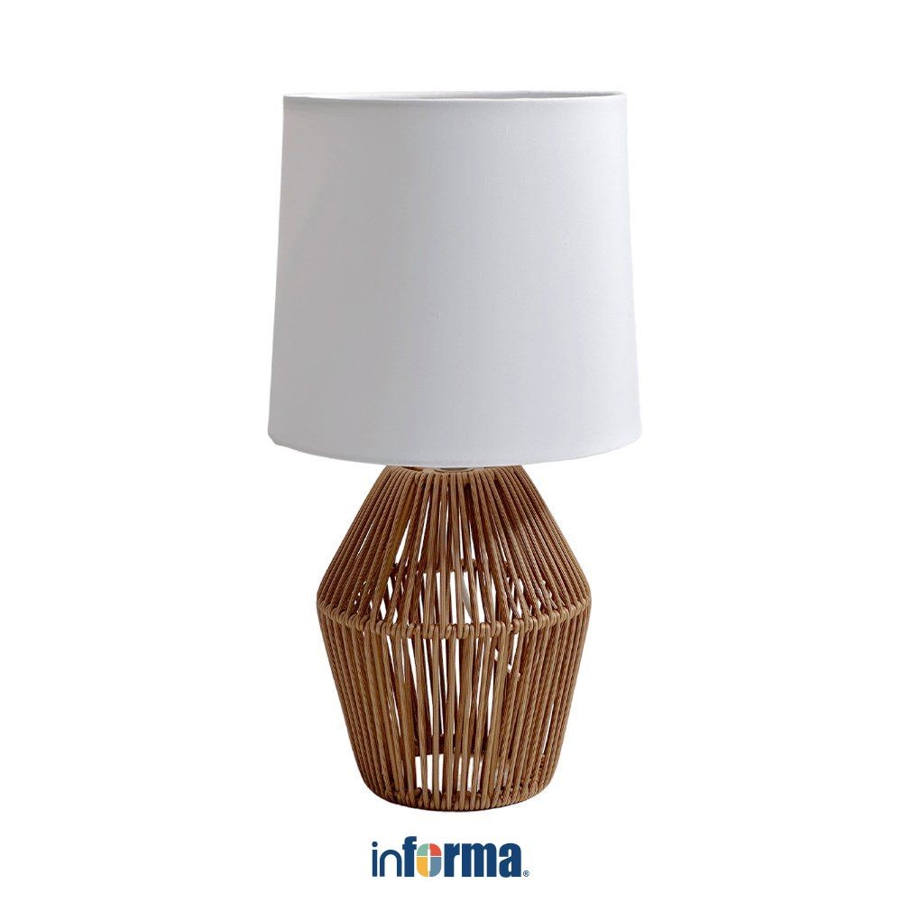 Informa Savannah Lampu Meja - Putih/Cokelat Natural Decorative Table Lamp Lampu Dekorasi Meja Serbag