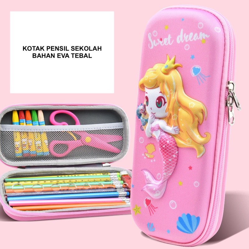 

IMPOR KOTAK PENSIL SEKOLAH ANAK PEREMPUAN PINK BAHAN EVA RINGAN MOTIF UNICORN