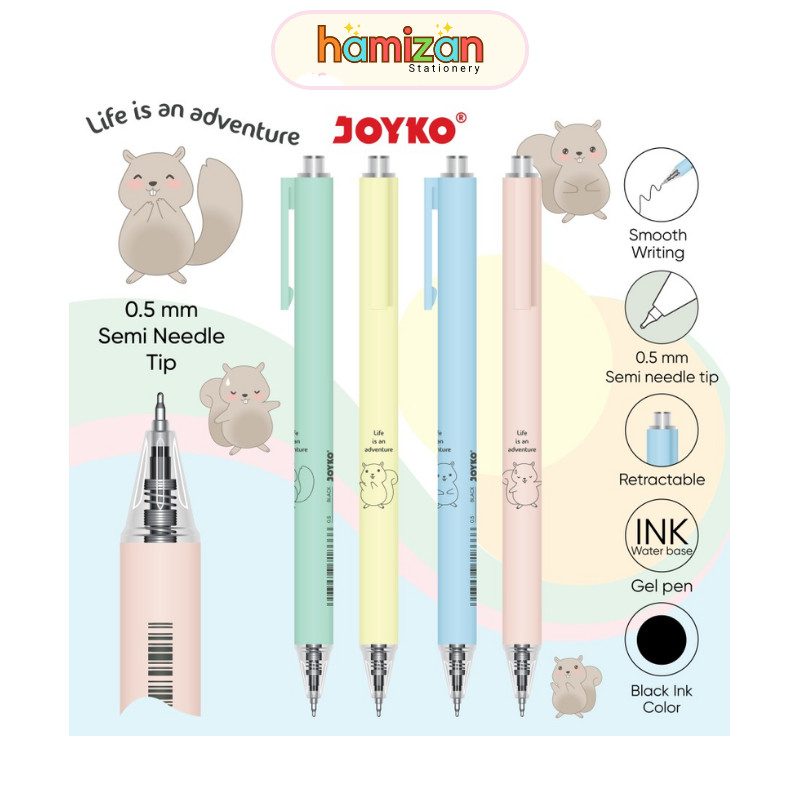 

( 1 pcs ) Gp-373 Pulpen Jel Cetrek / Gelpen Retractable / Pen Cetrek / Bolpen Gel Cetrek tinta hitam Gp-373 Joyko / Gel Pen Pulpen Pena Joyko GP-373 0.5 mm Murah Berkualitas
