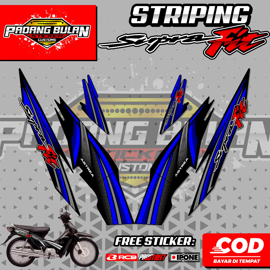 STRIPING VARIASI HONDA SUPRA FIT OLD / STICKER LIST VARIASI SUPRA FIT LAMA