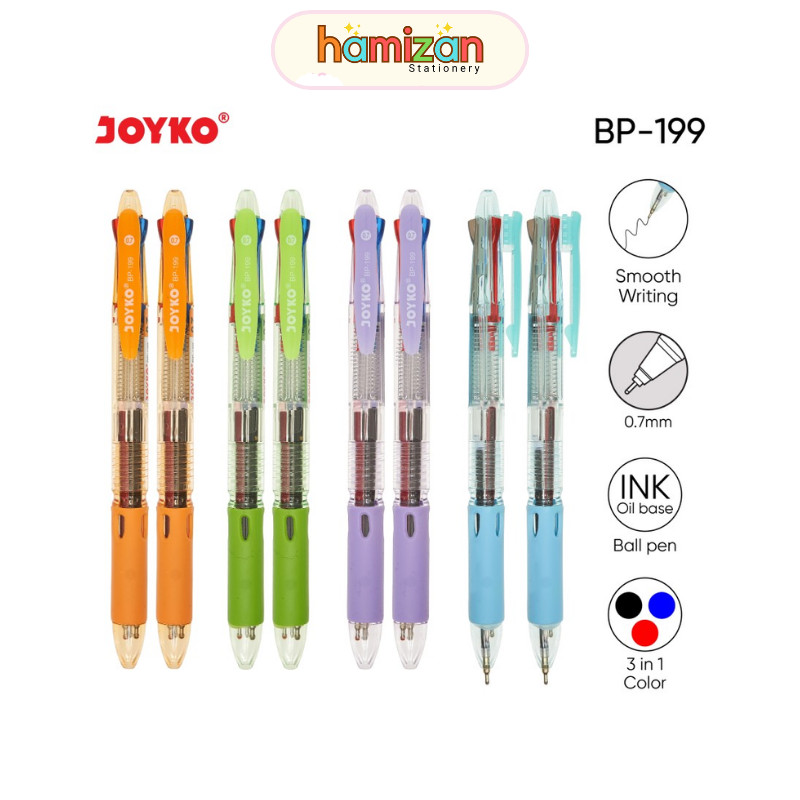

( 1pcs ) Pen / Ballpen / Bolpoin / Joyko TRICO 3 warna BP-199 / Ball Pen / Pulpen / Pena Joyko BP-199 / Trico/ 0.7 mm/ 3 Warna/ Colors Murah Berkualitas