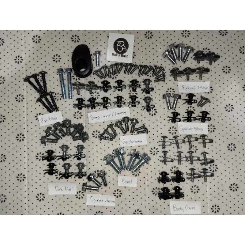 COD / Promo / Diskon / Baut Body fullset Honda Scoopy Karbu / Baud Body Lengkap Honda Scoopy Karbu 2