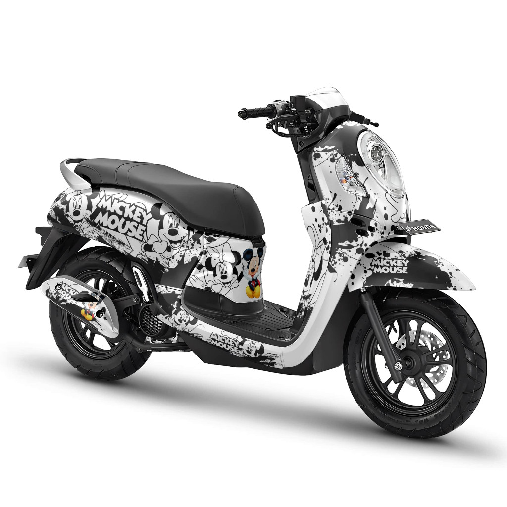 Stiker Full Body + Stiker Dashboard Decal Honda Scoopy tahun 2012 - 2023 Mickey mouse