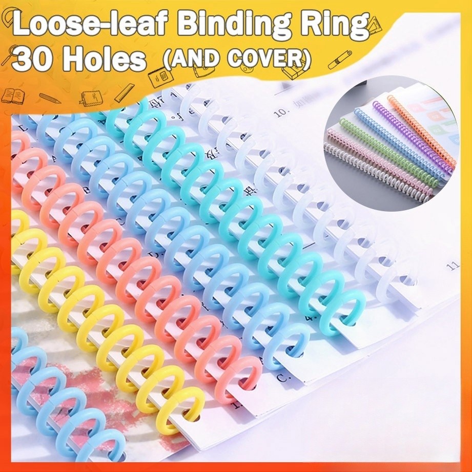 

DIY Ring Binder Plastik Spiral 30 Lubang untuk Loose-leaf Paper A4 B5 A6 A5 - Cover Binder HARU