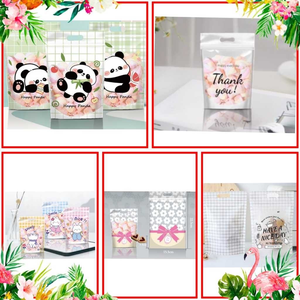 

10PCS Zipper Bag Snack Plastik Souvenir Hadiah Ulang Tahun Karakter Bingkisan Standing Pouch Hampers