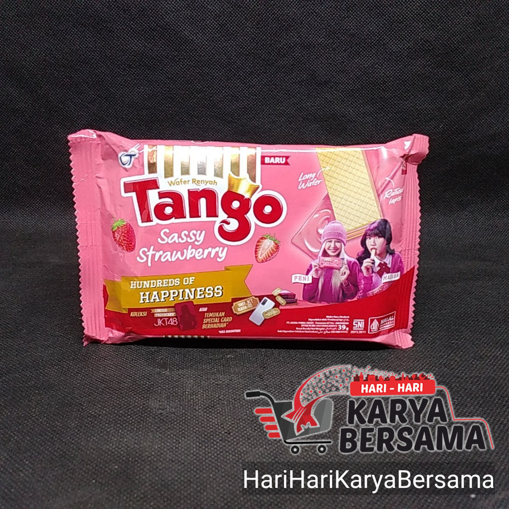 

MAKANAN RINGAN TANGO WAFER SASSY STRAWBERRY 39GR