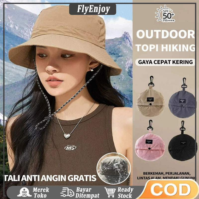 Topi mendaki Bucket hat impor topi wanita korea Dapat dilipat topi dewasa wanita murah dapat disesua