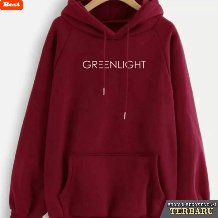 hoodie pria keren JAKET SWEATER HOODIE MAROON PRIA WANITA GREENLIGHT - Maroon, XXL