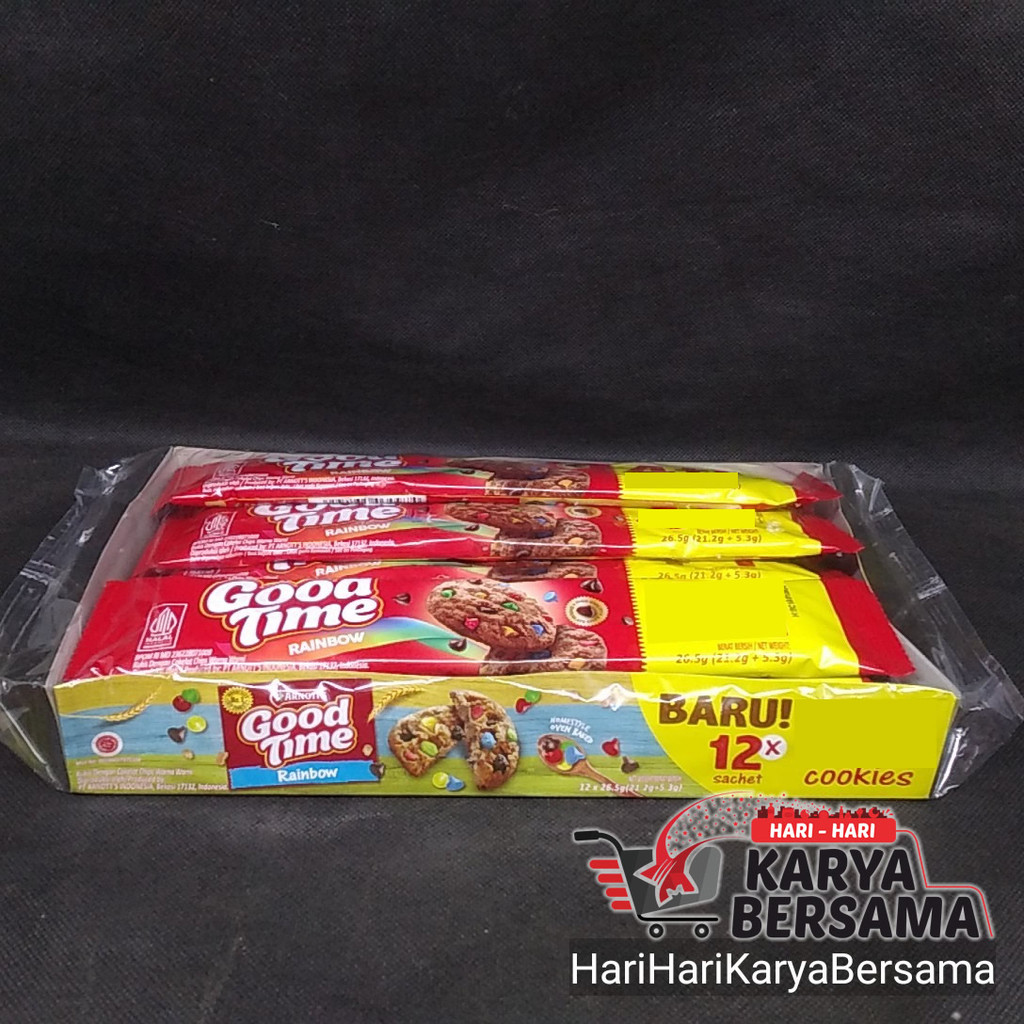 

MAKANAN RINGAN BISKUIT ARNOTT'S GOOD TIME COOKIES RAINBOW PACK ISI 12'S X 26.5GR