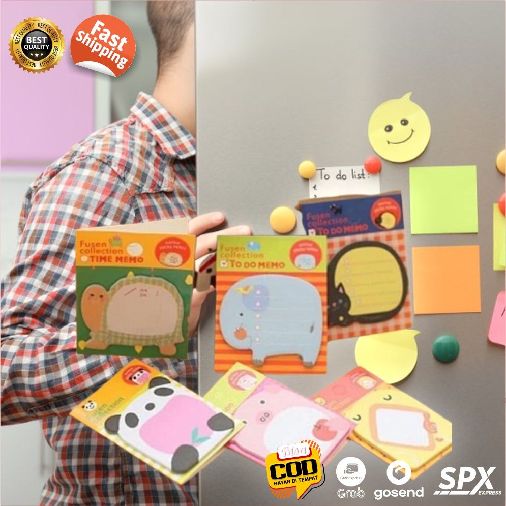 

Sticky Notes Kertas Memmo Catatan Pengingat Tempel Pembatas Buku Karakter Lucu