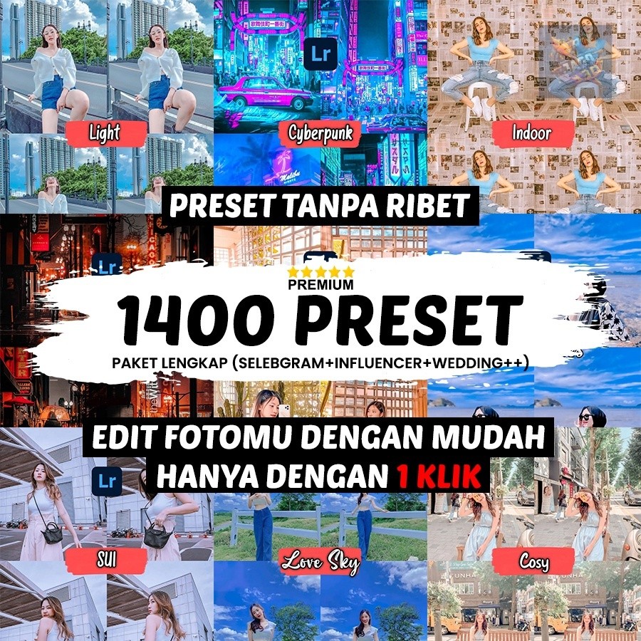 1400 PAKET LENGKAP PRESET LIGHTROOM PREMIUM TERMURAH - RIBUAN PRESET LIGHTROOM MOBILE - PAKET PRESET