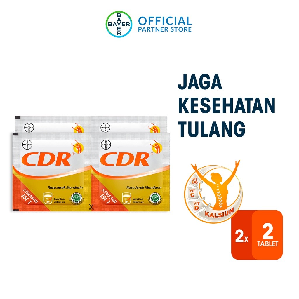 CDR Suplemen Kalsium Rasa Jeruk 1 Sachet isi 2 tablet