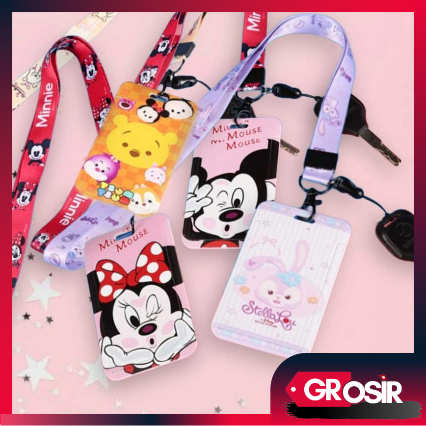 

Grosir - 6133 Lanyard ID Card Karakter / Tali Name Tag ID Card Holder / Penutup Kartu Akses ID Bank / Cute Character Hang Name Tag