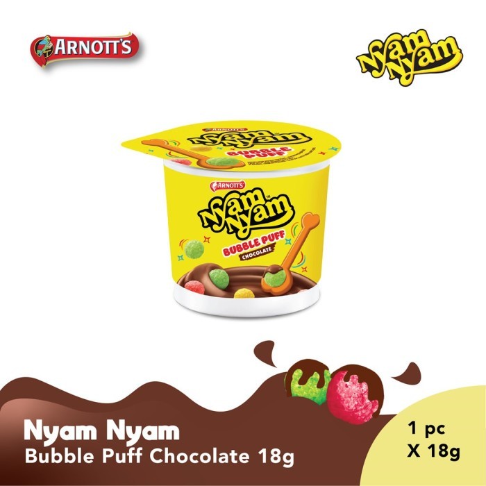 

NEW ITEM SNACK NYAM NYAM BUBBLE PUFF CHOCO 18G