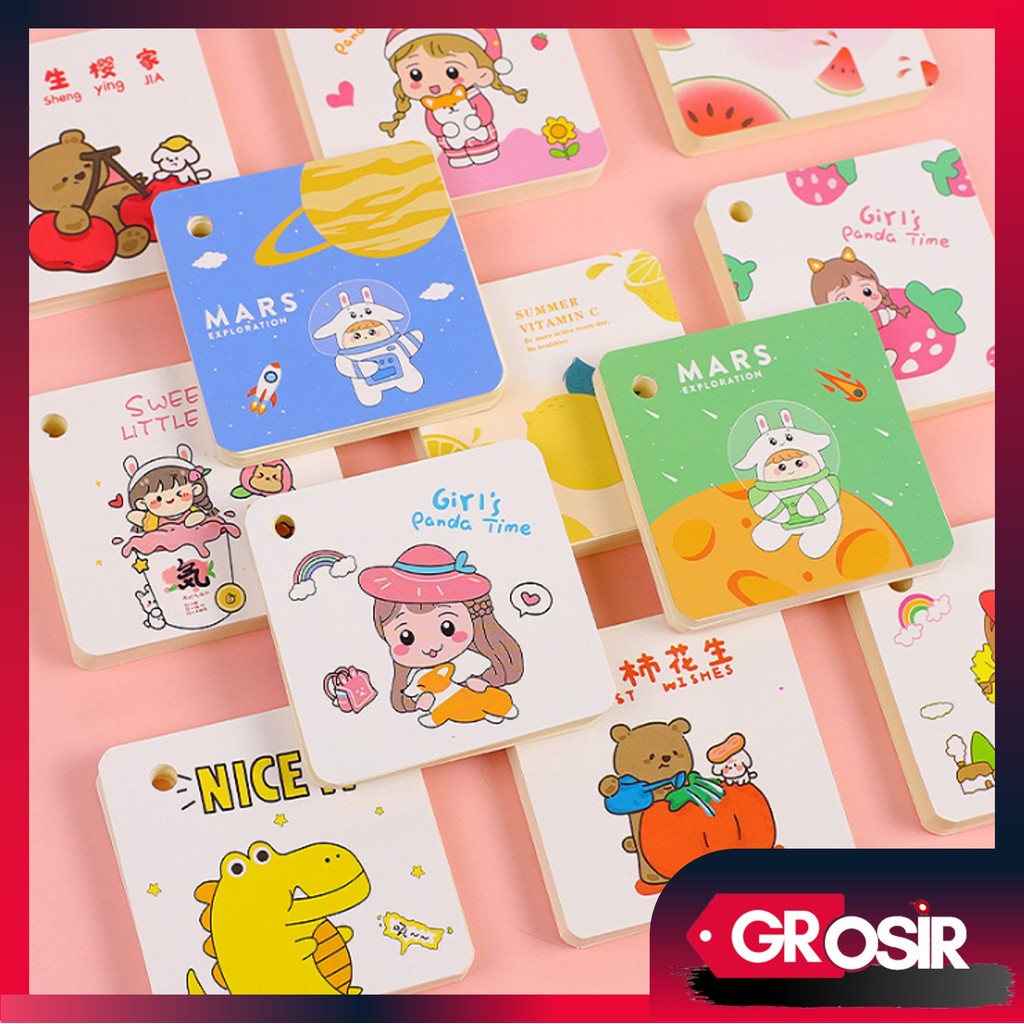 

Grosir - S6339 Notes Mini Kartun Lucu / Notepad Ring Kartun / Notepad Portable / Memo Karakter / Student Ring Notepad / Office Memo