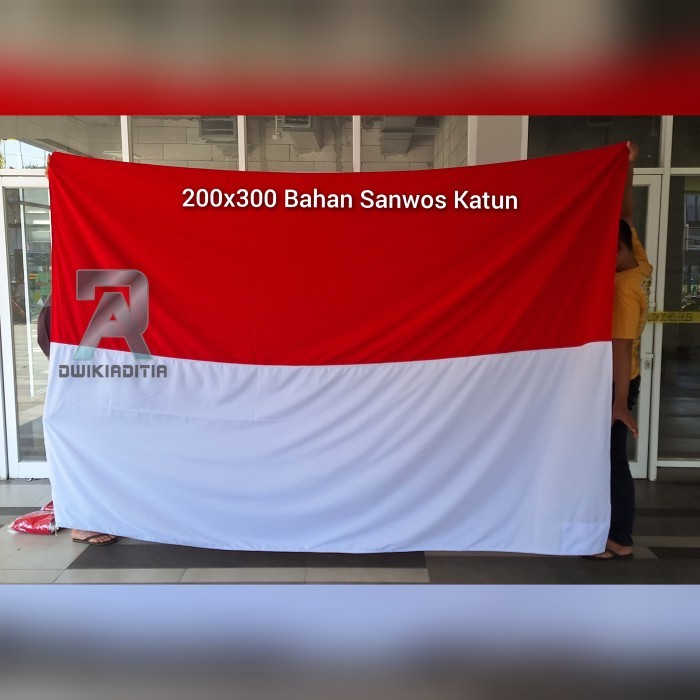Bendera Merah Putih Indonesia 200x300 Bahan Katun Sanwos