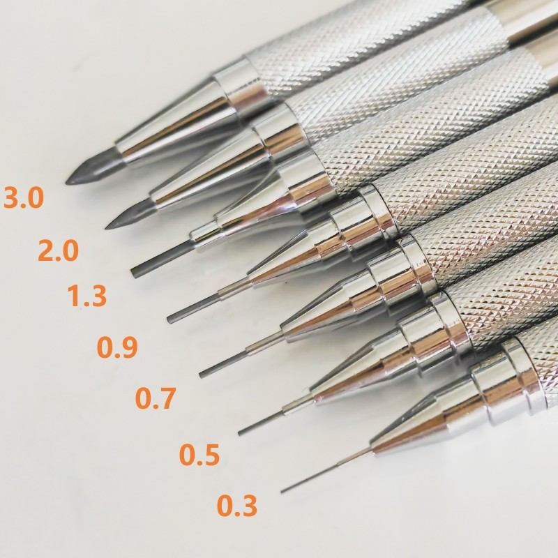 

0.3 0.5 0.7 0.9 1.3 2.0 3.0mm Mechanical Pencil Full Metal Art Drawing Painting Automatic Pencil with Leads Office School Supply