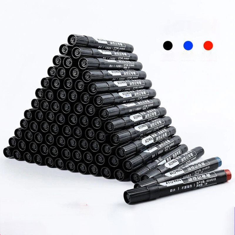 

3/9pcs Permanent Paint Marker Pen Waterproof Black Pen for Tyre Oily Markers Quick Drying Signature Pen Stationery Supplies
