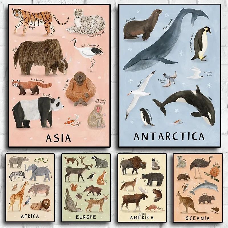 

Antarctica Animals Series Nordic Art Decor Picture Nursery Kids for Living room Wall Decor Canvas Painting Home Decor Poster