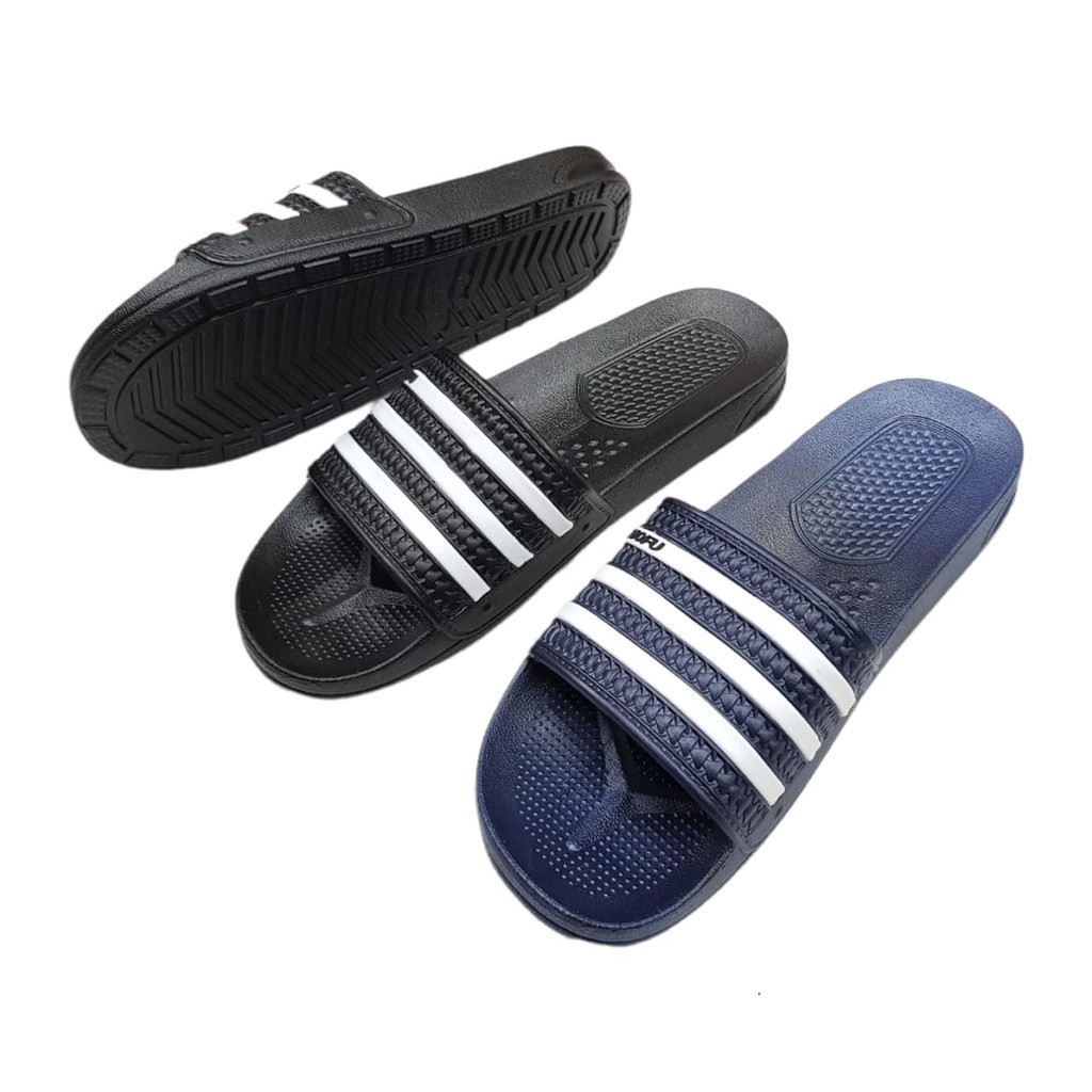 88 Luofu Sandal Kokop Jelly Pria Garis Putih F1106K1 (E6)