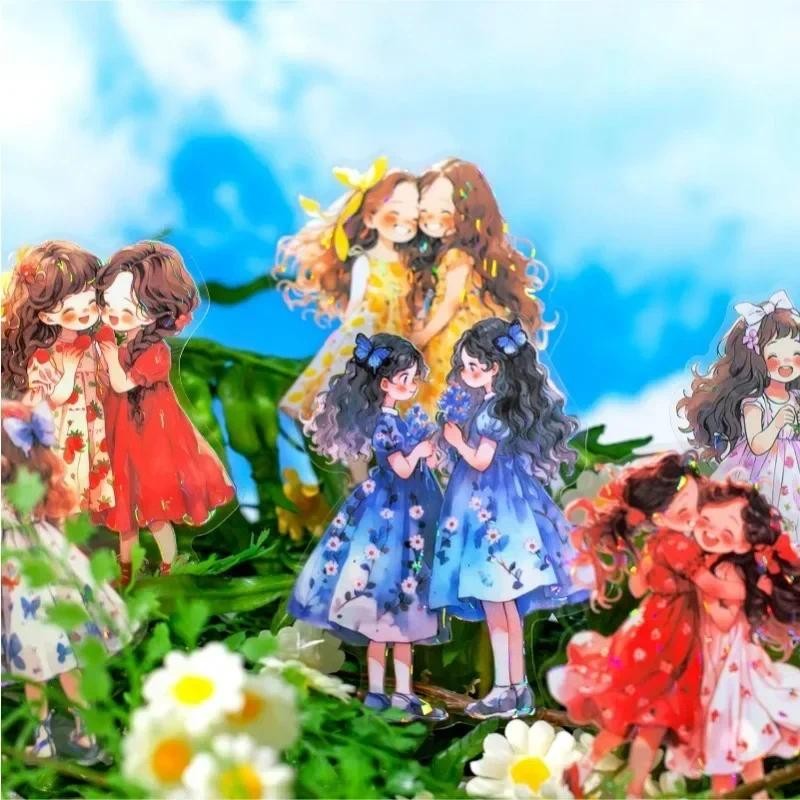 

12pcs Handbook Decoration Sticker Materials School Supplies Package Scrapbook cut 155*91mm Summer Cute Multi Girls