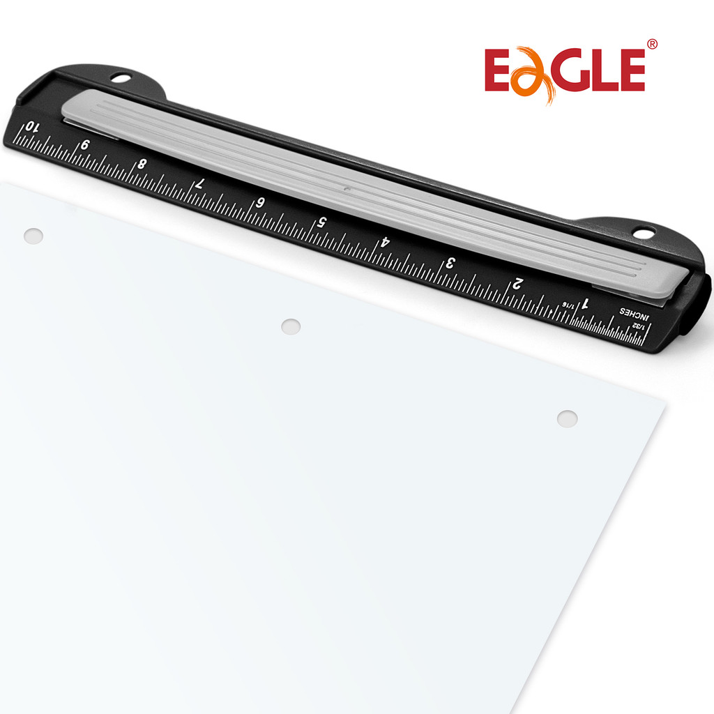 

Eagle 3 Hole paper Puncher, with Integrated Ruler, 5 Sheets Capacity, for Ring Binders, Office and School Supplies Stationery