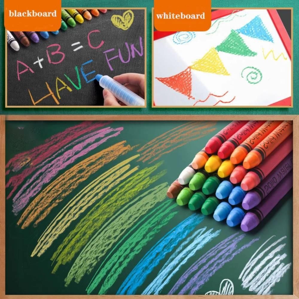 

Dust Free Solid Water Chalk Non-toxic Blackboard Whiteboard Drawing Pens Kawaii Colorful Chalk Markers School Office Stationery