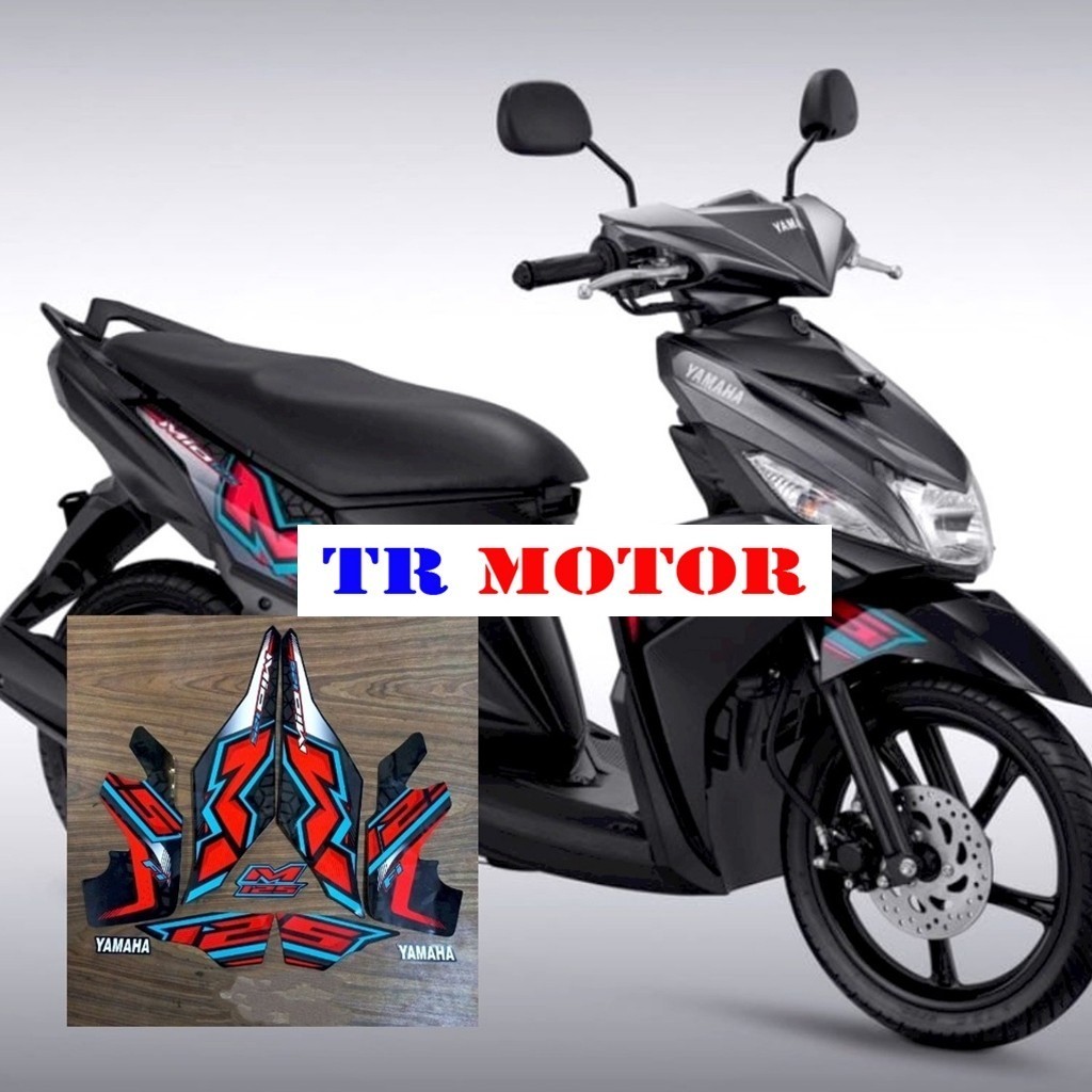 Striping Stiker Polet Motor Yamaha Mio m3 125 Mio125 2022 2023 Hitam Full List Stiker Motor Standar