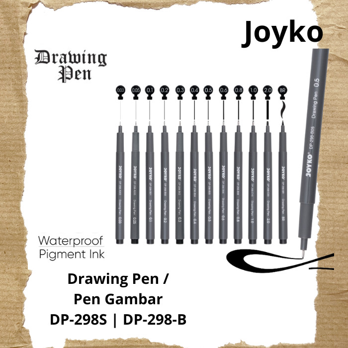 

Drawing Pen / Pen Gambar Joyko DP-298-B Waterproof Pigment Ink Satuan