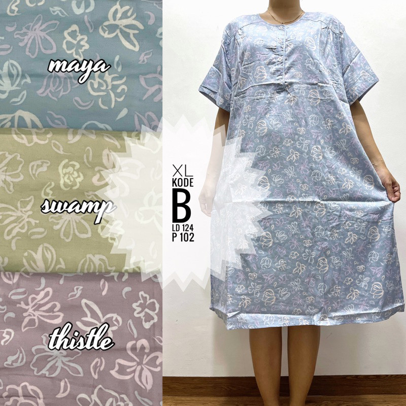 NANTARSHOP Daster size xl katun jepang ori gold pretty girl busui bumil