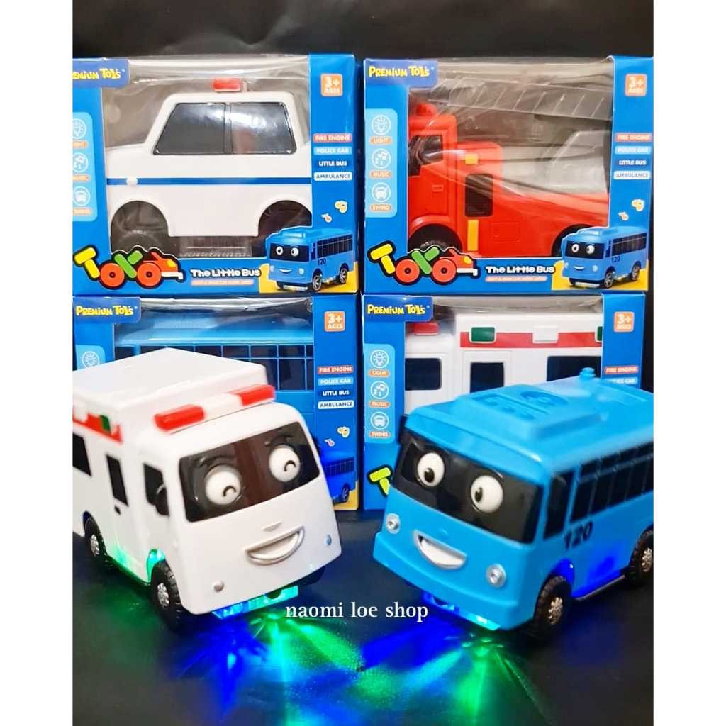ZARISHOP.ID Dancing Bus Toyo Tayo Mainan Mobil Oleng Tayo Musik Pemadam Ambulance Police Car