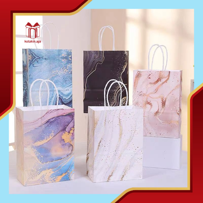 

Paper Bag Kraft / Paper Bag Motif / Goodiebag Motif / Paper Bag Marmer / Tas Kado Ulang Tahun I AK