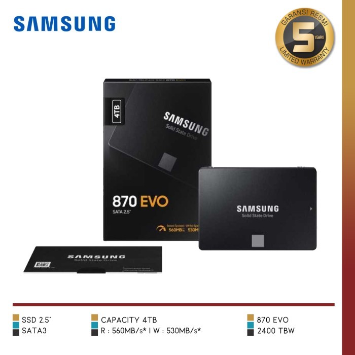 SAMSUNG 870 EVO SATA 2.5" SSD 4TB | SSD SATA 2.5" 4TB