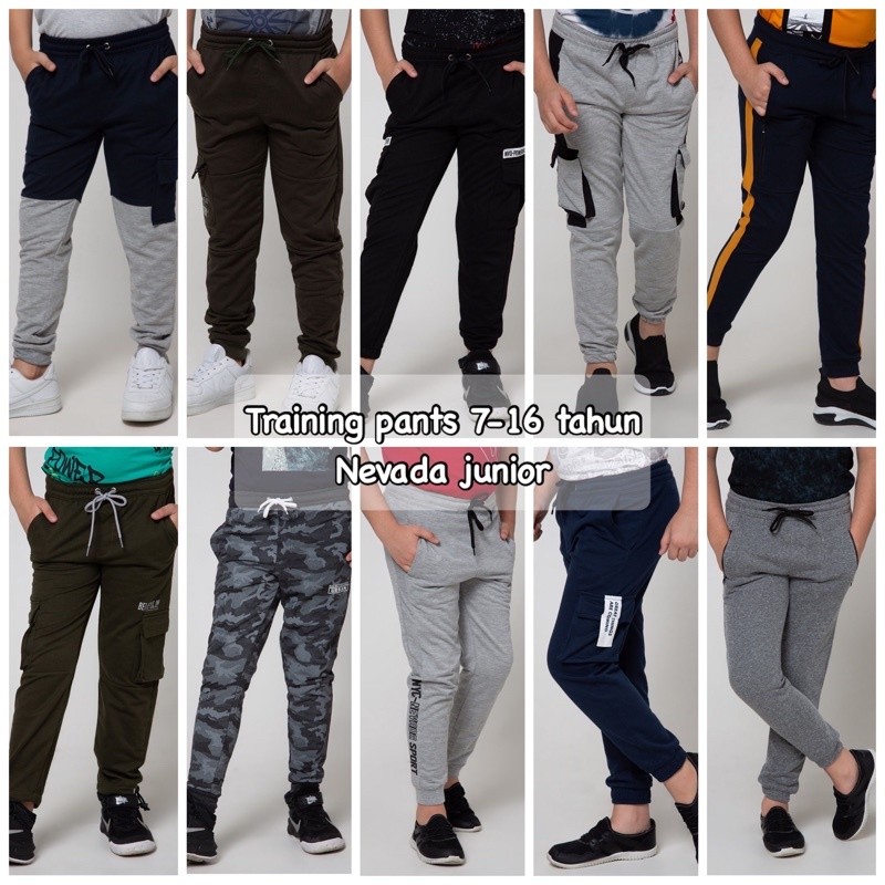 NANTARSHOP Training anak 7-16 tahun Nev*da celana panjang olahraga unisex laki-laki perempuan jogger