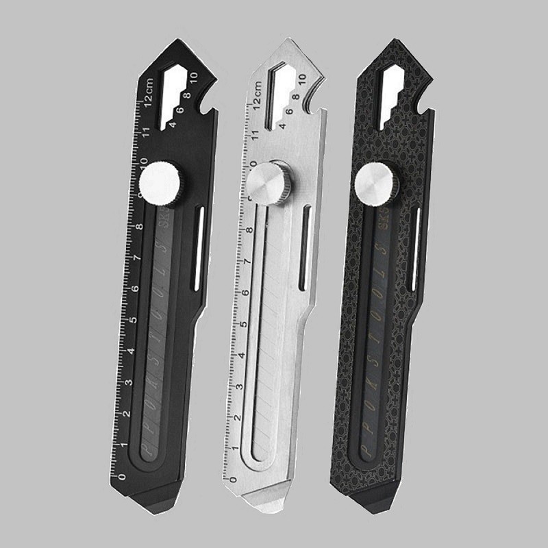 

10-in-1 Multi Purpose Knife Utility Art Stationery Knives 3CR13 All Steel Labor-saving Portable Tool Box Paper Cutter for Crafts