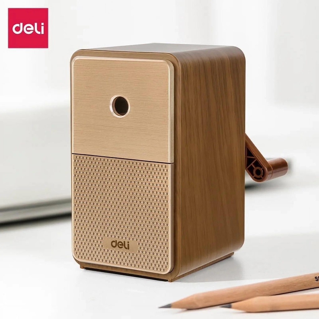 

Deli Adjustable Pencil Sharpener with Long Lasting Blade Hand Crank Table Sharpeners Machine for Graphite Pencil Stationery