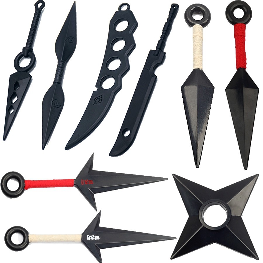 Anime Naruto Plastic Weapon Cartoon NARUTO Cosplay Accessories Kunai Shuriken Figure Action Kids Chi