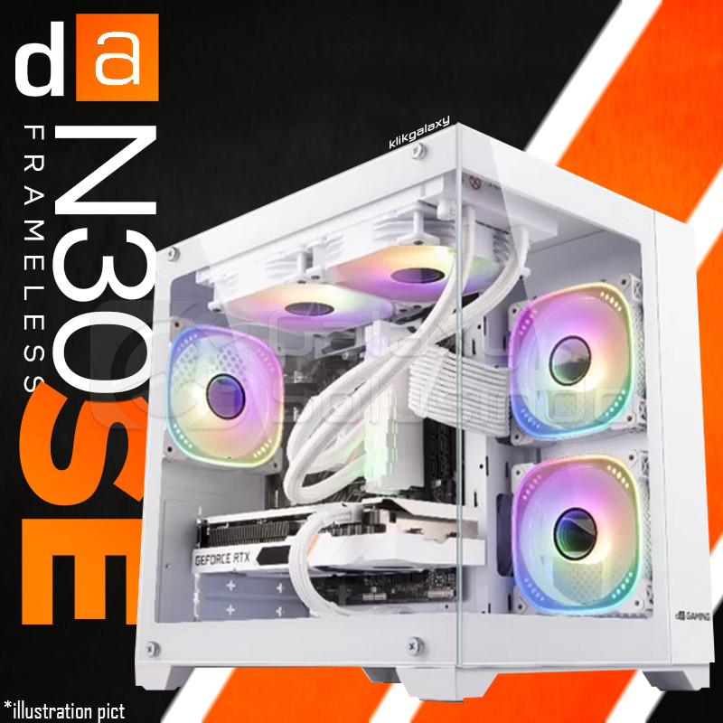 Digital Alliance DA Gaming N30SE Tempered Glass M-ATX Gaming Case - White Casing Komputer