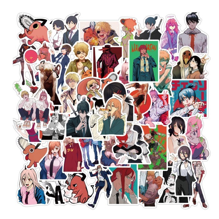 

sticker luggage waterproof 50 pcs chainsaw man